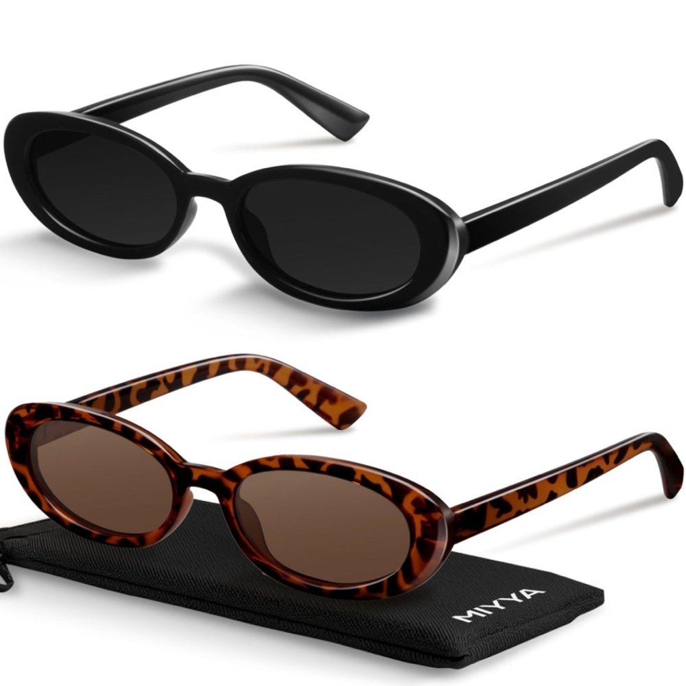 Women's Oval Sunglasses - Black and Tortoise